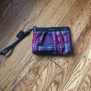 Plaid Coach Wristlet